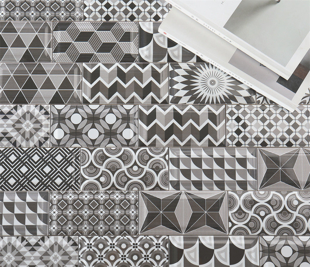 Gray 75x152mm ISO 9001 Indoor Wall Bread Tiles For Kitchen and Bathroom