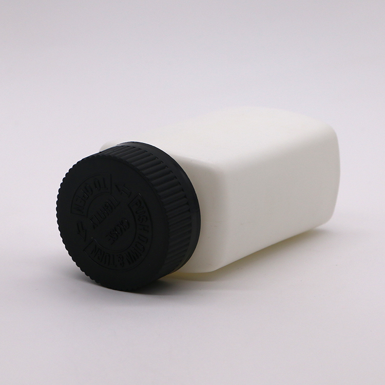 SCREW CAP 120mL HDPE Square Shape Customized Color Empty Medicine Pill Bottle Container