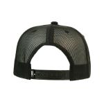 Adjustable Snapback Trucker Cap Mesh Hat Flat Bill Black Cotton Twill Seam Tape