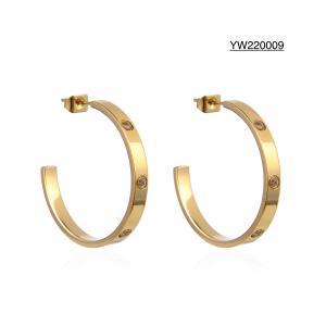 China LOVE Stainless Steel Gold Earrings factory