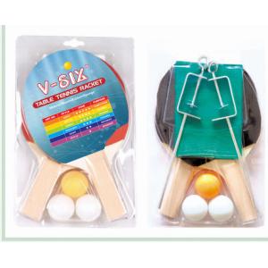 China Solid Handle Table Tennis Set 5 Layers Poplar Plywood With Black / Red Reverse Rubber factory