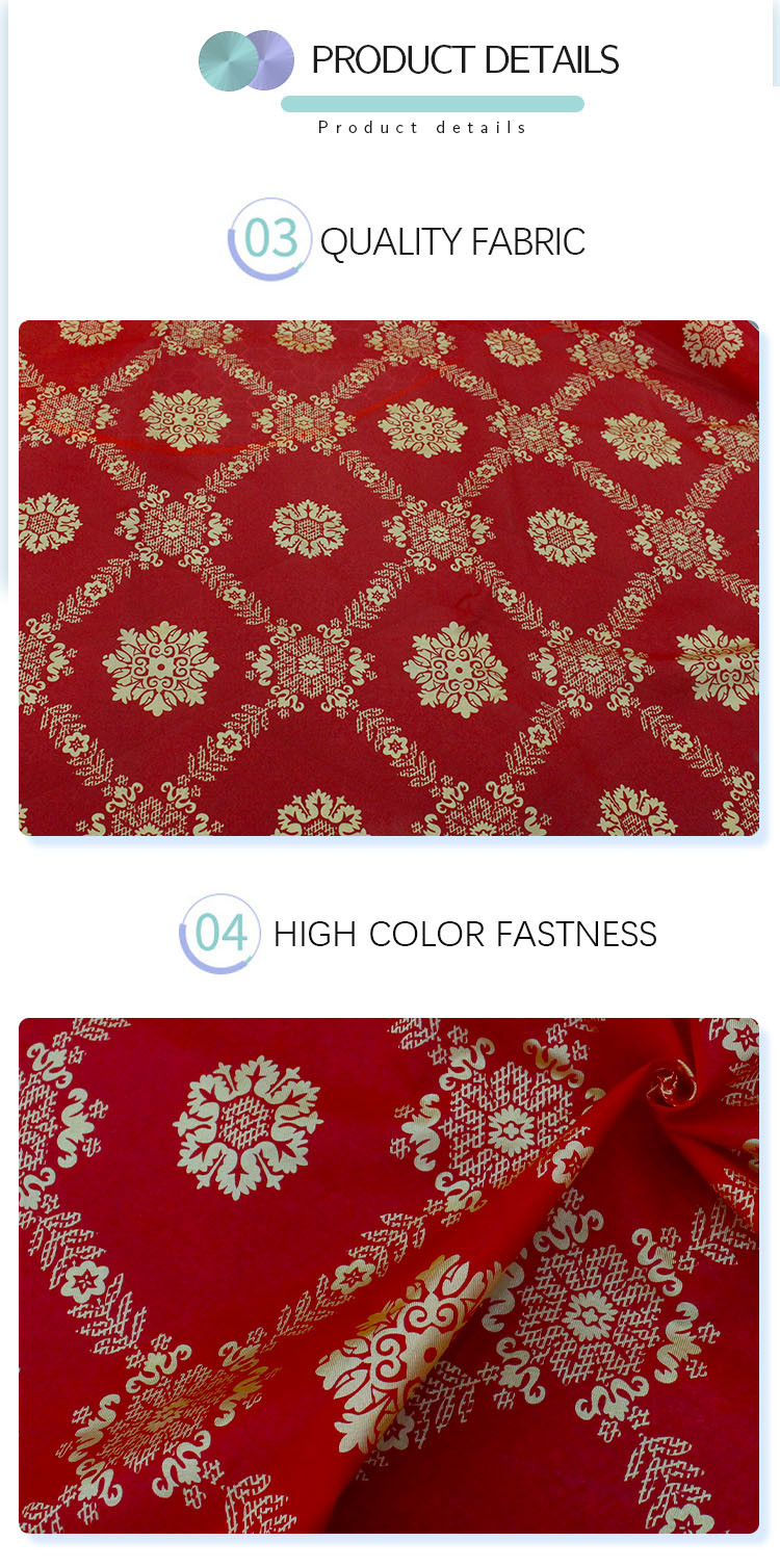 200cm Width Polyester Woven Cloth Gold Powder Dispersed Printing Mattress Warp Knitted Cloth