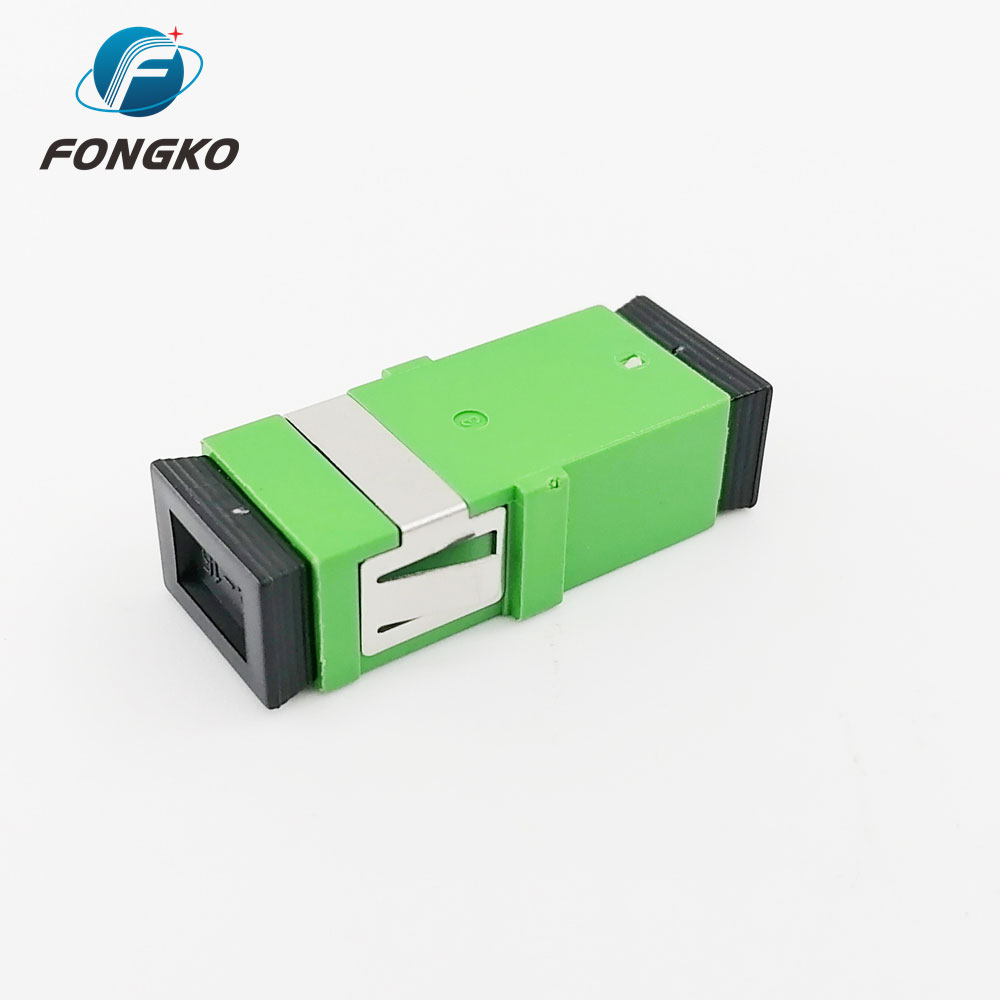 Custom Green Simplex Fiber Optic Adapter Singlemode Sc Apc To Sc Apc