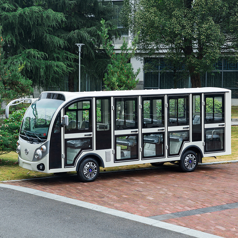 New Design Enclosed Style Electric School Bus 14 Persons 72v Ac System Electric Car Tour For Amusement Park