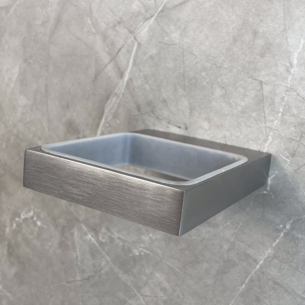 Modern Metal Stainless Steel Toilet Brush Holders Glass Bath Hardware Set