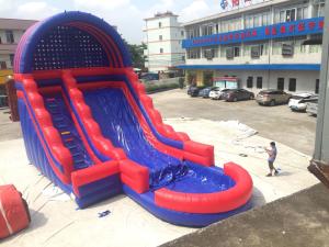 China Amusement Commercial Inflatable Water Slide With Pool Silk Printing factory