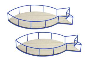 China Fish Shape Metal Frame MDF Bottom Home Storage Baskets BSCI Certified on sale