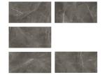 Dark Grey Gloss Glazed Porcelain Floor Tile With Strong Stone Texture