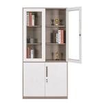 2 Glass Door I Shape RAL7035 Lockable Filing Cabinets
