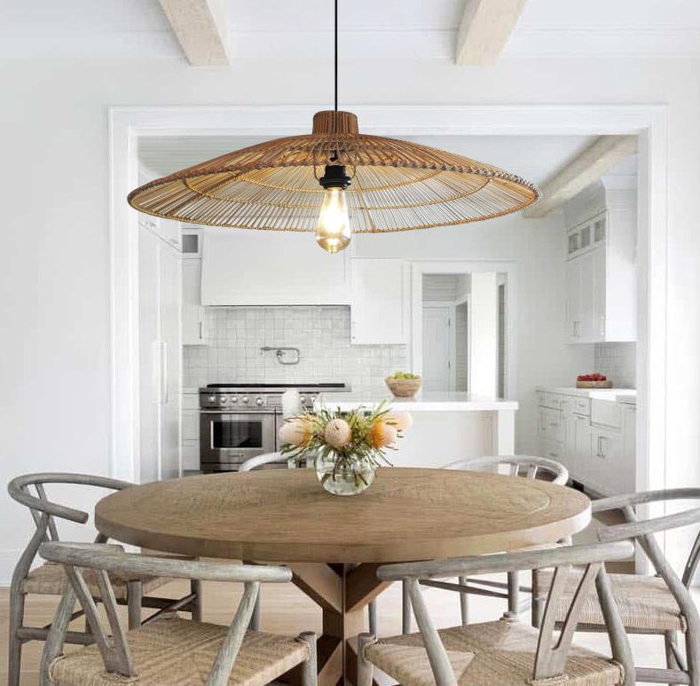 Customized Rattan Pendant Light Chandelier For Homestay Zen Tea Room