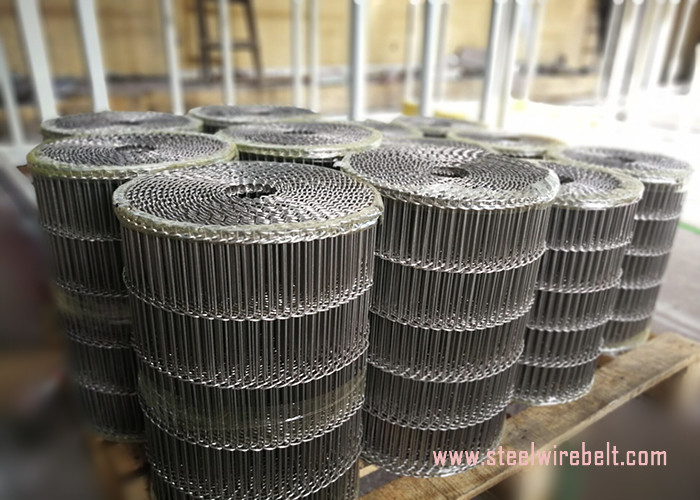 Flat Flex Wire Mesh Belt , Stainless Steel Flat Wire Conveyor Belt Alkali Resisting