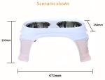 Elevated Height Adjustable Raised Stainless Steel Dog Food Dish And Pet Water