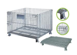China Collapsible Steel Mesh Storage Cage For Warehouse Various Colors / Sizes factory