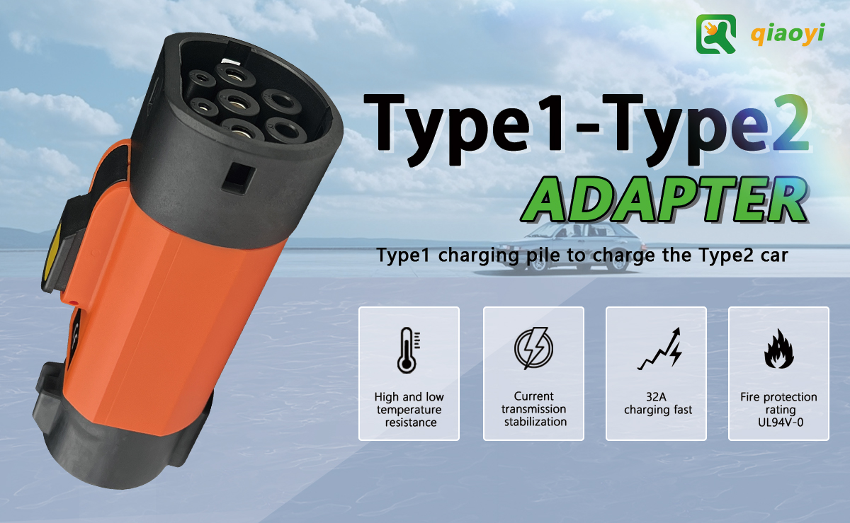 PC Copper 7KW 32A J1772 to Type2 EV Charging Connector 220V Car Adapter Charger Type1 Charging Pile for Electric Vehicles