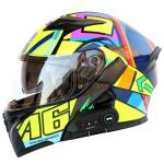 Bluetooth Motorcycle helmet unisex double lens open face motorcycle helmet for