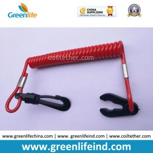 China Outboard Motor Red PU Material Kill Cord w/Plastic Swivel Hook and 1Key factory