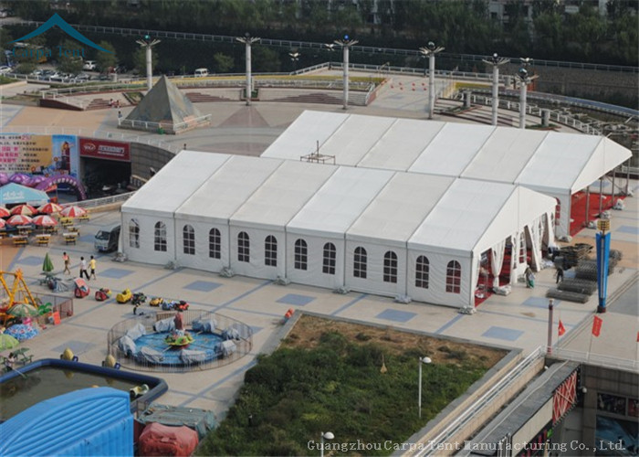 200 People White Exhibition Tents For Business Activities Wind Load 100km/h