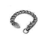 Thai Vintage Sterling Silver Dragon Bracelet Men's Jewelry (B111702)