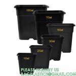 Multi Drainage Holes, Plastic Black Square Plant Flower Nursery Pot, Planter