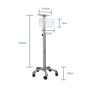 Packing Size 69cm L X 21cm W X 46cm H Patient Monitor Trolley with Handle Height