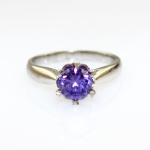 Women Jewelry 6mm Blue Topaz Cubic Zirconia 925 Silver Solitaire Ring (F09)