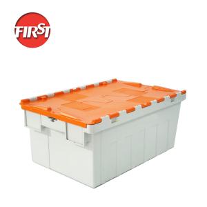 China Rectangular Plastic Moving Box Containers with Lid Customized Color Silk Printing Logo factory