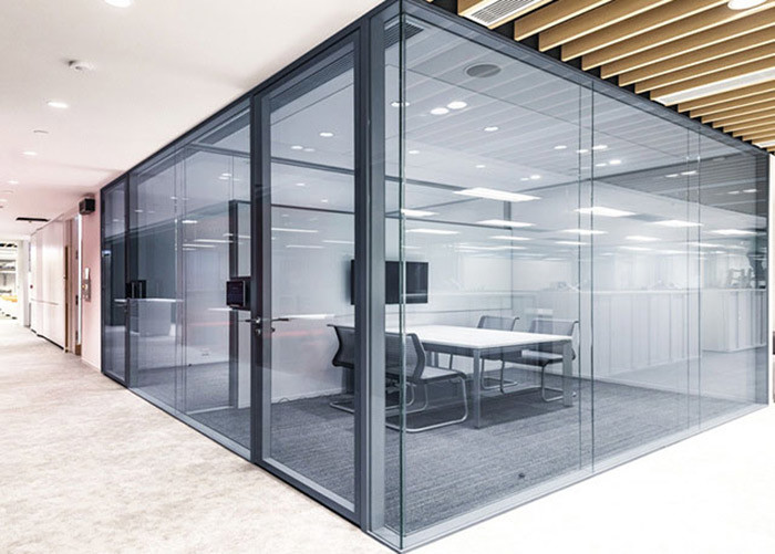 Acoustic Room Double Glass Partition Wall 12+12mm Super Soundproof 46db With Certificate