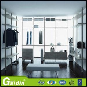 China wooden shelves furniture easy installed l shape european style walk in closet for sale factory