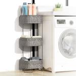 3 Tiers Japanese Bathroom Organizer Storage Rack With Woven Baskets