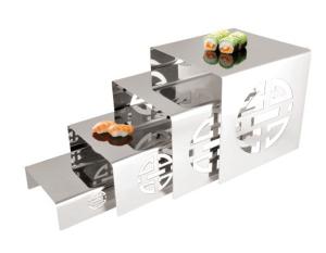 China Engraving Stainless steel buffet display stand SHKT-7024,metal buffet factory