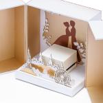 Embossed Wedding Festival Gift Boxes Cardboard Keepsake Box For Bridesmaid Ring