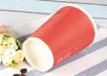 Takeaway Eco Friendly Coffee Cups , Red Disposable Hot Beverage Cups