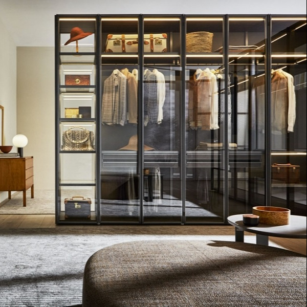 18mm Mirrored Walk In Closet With Vanity Space Saving Wardrobes For Small Rooms