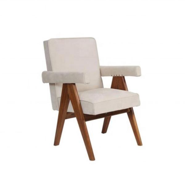 Removable Cover Livingroom Chair Fabric Coffee Shop Upholstered Armchair Wooden