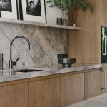 Manufacturer Customized Modern Flat Panel Modern Designs Wood Veneer Kitchen
