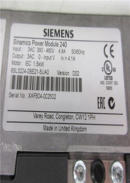 China SIEMENS SINAMICS 6SL3224-0BE21-5UA0 G120 Inverter 3AC 380-480V 1.5KW factory