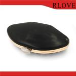 High quality gold color clutch box frame metal purse frame with plastic shell
