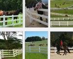 Longevity White Vinyl PVC Farm Fence 3 Rails Horse Rail Fence
