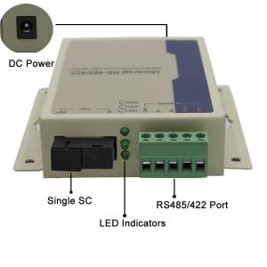 China Duplex ST Connector RS485 To Fiber Media Converter 20km For CCTV Fire Alarm System factory