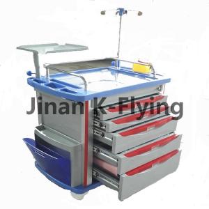 China Hospital Emergency Crash Cart ABS Rescue Medical Trolley Cart factory
