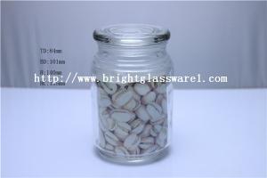 China glass storage jar, glass candy jar with lid, glass bottle factory