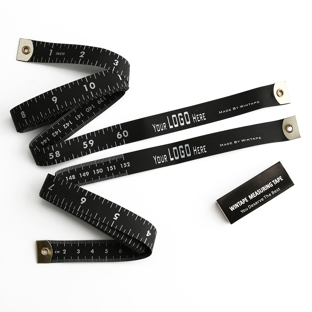 Wintape 60 Inches Cool Black Anti-Stretch Non-Deformed Safe Body Measurement Dieting Soft PE Plastic Flexible Ruler