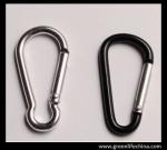 Black economical big oval carabiner ring hooks as lanyard attachment keychain