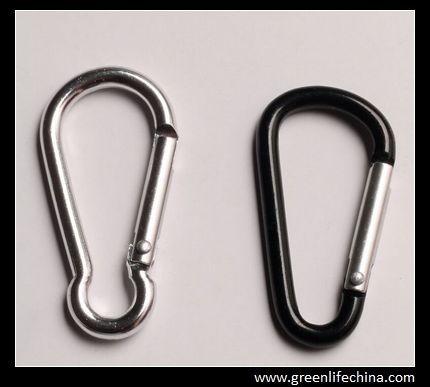 Black economical big oval carabiner ring hooks as lanyard attachment keychain