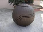 Hand-Woven Brown Cane Obelisk Chair Set For Living Room / Balcony