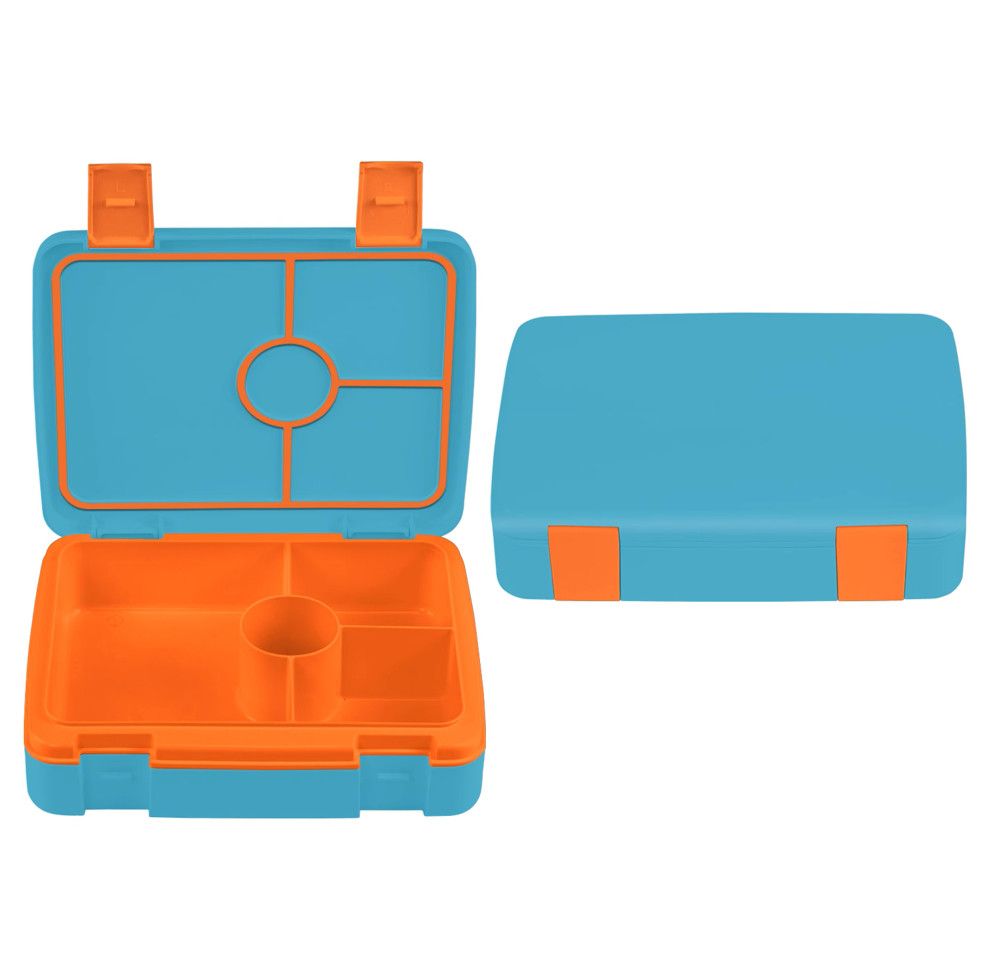 Eco Friendly PP 4-Compartment Bento Box Container BPA Free Leak Proof Bento Lunch Box With Spoon