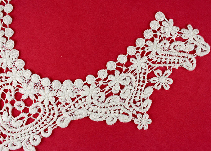 Emrbroidered Cotton Collar Applique With Retro Guipure Lace Pattern Custom