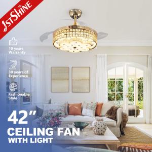 China Three Blades 107cm Folding Chandelier Ceiling Fan Retractable Blades factory