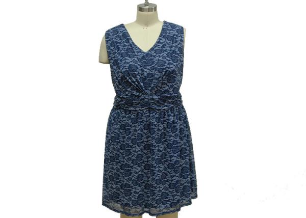 Lace Pattern Knee Length Casual Summer Dresses , Ladies Holiday Dresses Round