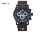 BARIHO Men's Quartz Watch Unisex Weekender Black Brown Leather Strap M542